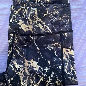 Full length Gold Marble Leggings